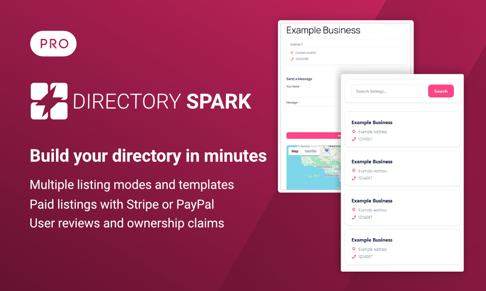Directory Spark Pro directory type selector